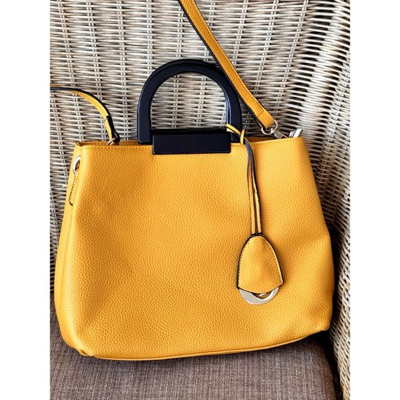 Uddini Faux Leather Purse Handbag with Lucite Handles & Crossbody Strap - Picture 2 of 9